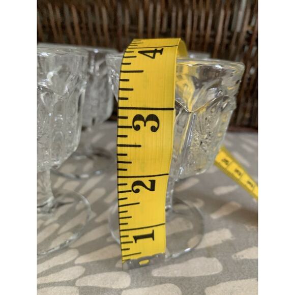 Antique Higbee cordial glasses stemmed EAPG thistle pattern set of 4 - Picture 8 of 12